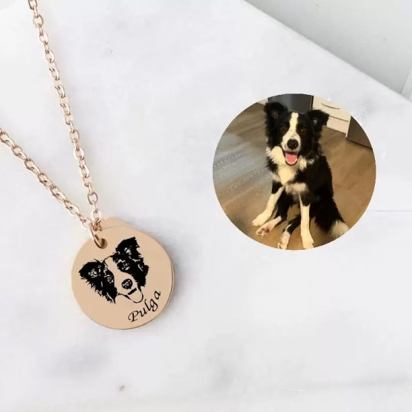 Custom Engraved Pet Portrait Necklace - Image 5
