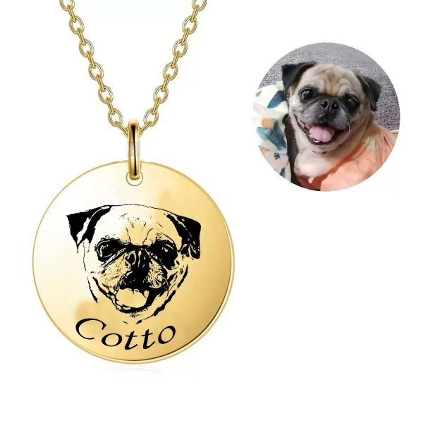 Custom Engraved Pet Portrait Necklace - Image 6