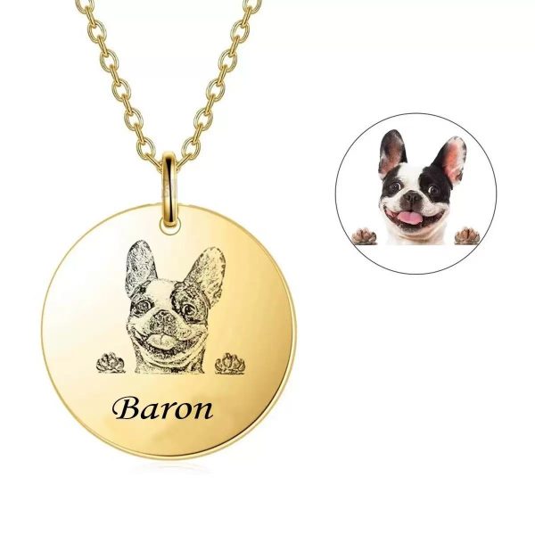 Custom Engraved Pet Portrait Necklace - Image 7