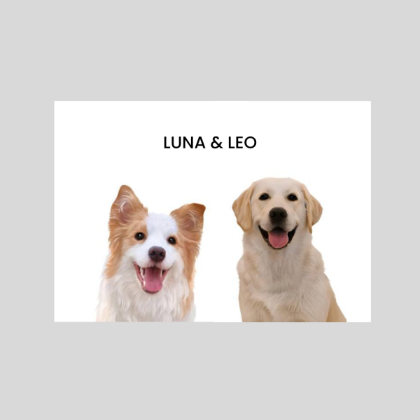 Cuddlespets Custom Memorial Portrait For Two Pets - Image 4