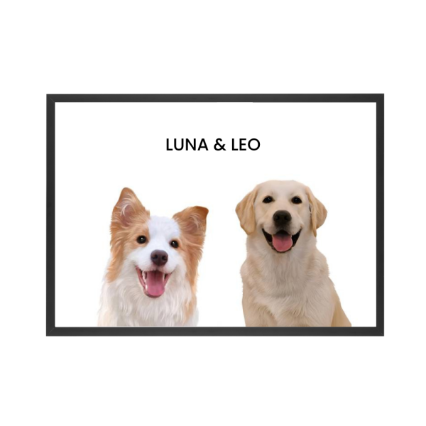 Cuddlespets Custom Memorial Portrait For Two Pets