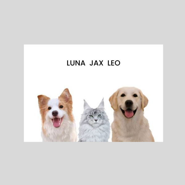 Cuddlespets Custom Memorial Portrait For Three Pets - Image 4