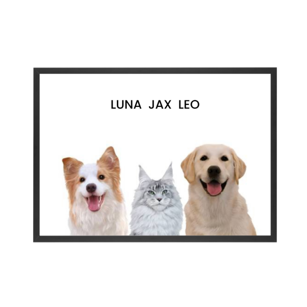 Cuddlespets Custom Memorial Portrait For Three Pets