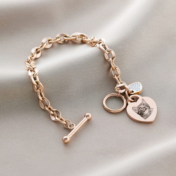 Custom Engraved Pet Portrait Bracelet - Image 6