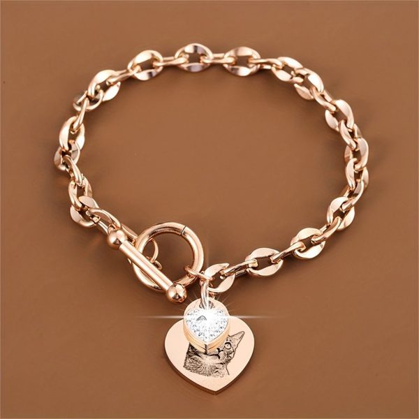 Custom Engraved Pet Portrait Bracelet - Image 5