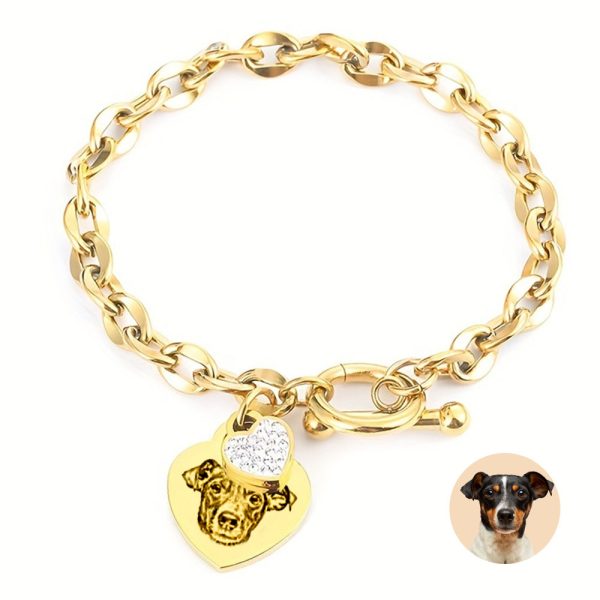 Custom Engraved Pet Portrait Bracelet